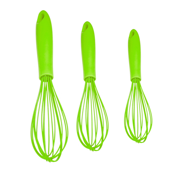 Kit 3 Batedor De Ovos Clara Fouet Bolo Modelo Pera Silicone