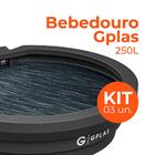 Kit 3 Bebedouros Para Animais 250l Preto Gplas