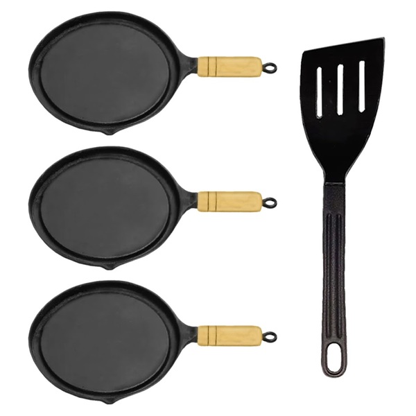 Kit 3 Bifeteiras Antiaderente Redonda Lisa 22cm Com Espátula