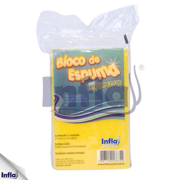 Kit 3 Bloco Espuma Max Uso Amarelo 06x13x21