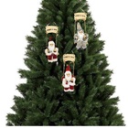 Kit 3 Bonecos Papai Noel Na Gangorra Rústico Decorado Mix Ver