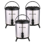 Kit 3 Botijão Garrafa Térmica Aço Inox Pressão Chimarrão Café