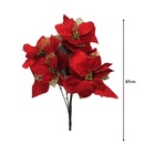 Kit 3 Buquê Natal Bico De Papagaio Vermelho Camurça E Dourado