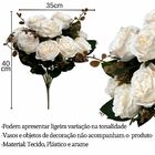 Kit 3 Buquês De Rosas Artificiais Decoração Romântica, Presen