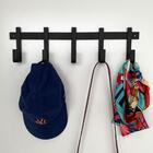 Kit 3 Cabideiros De Parede Com 5 Ganchos Em Aço Preto Para Pe