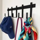 Kit 3 Cabideiros De Parede Com 5 Ganchos Em Aço Preto Para Pe