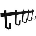 Kit 3 Cabideiros De Parede Com 5 Ganchos Em Aço Preto Para Pe