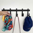 Kit 3 Cabideiros De Parede Com 5 Ganchos Em Aço Preto Para Pe