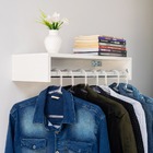 Kit 3 Cabideiros De Parede Em Mdf Branco 60x25x12