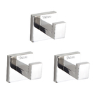 Kit 3 Cabides Gancho Inox De Parede Banheiro Toalhas Roupas