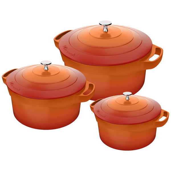 Kit 3 Caçarola Cerâmica Antiaderente com tampa de Inox- 24-28