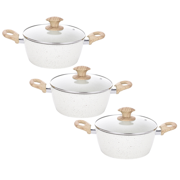 Kit 3 Caçarolas Indução Cerâmica 3,7mm 24cm Class Não Gruda