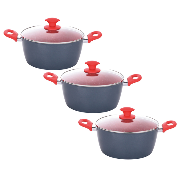 Kit 3 Caçarolas Indução Cerâmica 3,7mm 24cm Não Gruda Onix