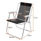 Kit 3 Cadeira De Praia Alta Alumínio Lazy Sannet Preta Mormai