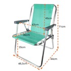 Kit 3 Cadeira De Praia Alta Alumínio Lazy Sannet Verde Mormai