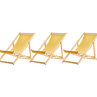 Kit 3 Cadeira Espreguiçadeira Dobrável S/b-amarelo