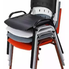 Kit 3 Cadeira Iso Tubo Oblongo Aço Industrial Empilhavel - Br