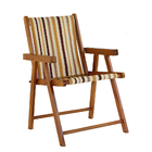 Kit 3 Cadeira Praia Dobrável Madeira Envernizada-list Marrom