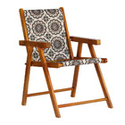 Kit 3 Cadeira Praia Dobrável Madeira Envernizada-mandala