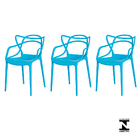 Kit 3 Cadeiras Allegra Azul