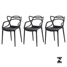 Kit 3 Cadeiras Allegra Preta