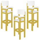 Kit 3 Cadeiras Alta Refeição Infantil Criança Restaurante Lan