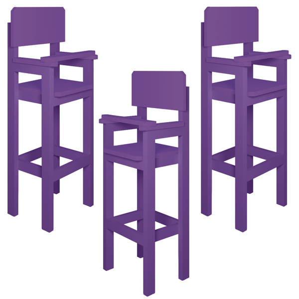 Kit 3 Cadeiras Alta Refeição Infantil Criança Restaurante Lan