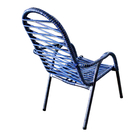 Kit 3 Cadeiras Area De Lazer Quintal Azul E Prata Adulto Luxo