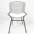 Kit 3 Cadeiras Bertóia Preta Assento Branco Tubular - Poltron