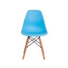 Kit 3 Cadeiras Charles Eames Eiffel Azul Claro Base Madeira S
