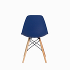 Kit 3 Cadeiras Charles Eames Eiffel Azul Marinho Base Madeira