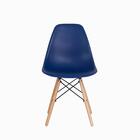 Kit 3 Cadeiras Charles Eames Eiffel Azul Marinho Base Madeira