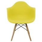 Kit 3 Cadeiras Charles Eames Eiffel Com Braço Amarela