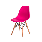 Kit 3 Cadeiras Charles Eames Eiffel Pink Base Madeira Sala Co