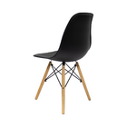 Kit 3 Cadeiras Charles Eames Eiffel Preta Base Madeira