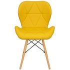 Kit 3 Cadeiras Charles Eames Eiffel Slim Wood Estofada - Most