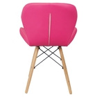 Kit 3 Cadeiras Charles Eames Eiffel Slim Wood Estofada - Rosa