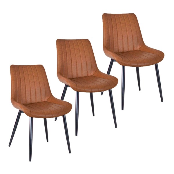 Kit 3 Cadeiras Chicago Poltrona Estofada Tainá Pu Vintage Ret