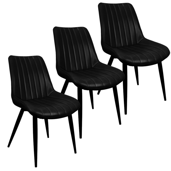 Kit 3 Cadeiras Chicago Poltrona Estofada Tainá Pu Vintage Ret