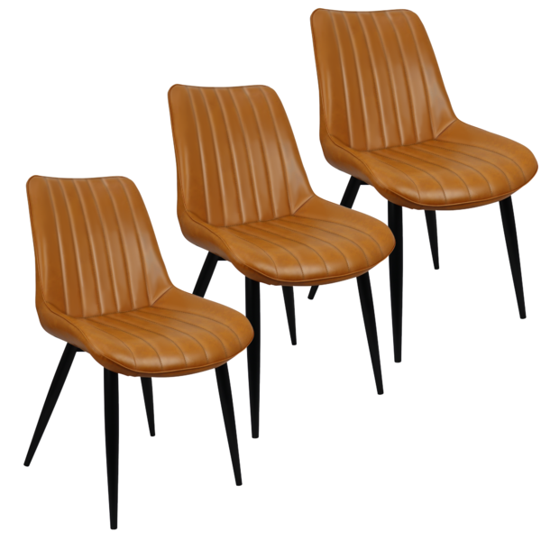 Kit 3 Cadeiras Chicago Poltrona Estofada Tainá Pu Vintage Ret