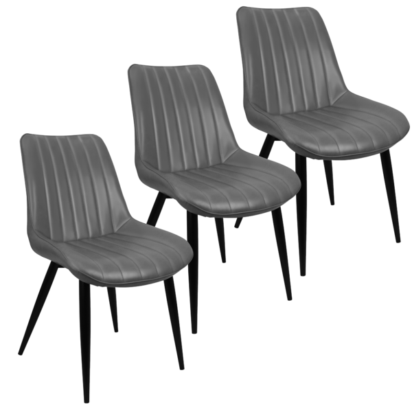 Kit 3 Cadeiras Chicago Poltrona Estofada Tainá Pu Vintage Ret