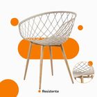 Kit 3 Cadeiras Clarice Nest Wood Com Apoio De Braço - Bege