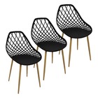 Kit 3 Cadeiras Cleo Cloe Clarice Web Jardim Assento Polipropi
