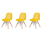 Kit 3 Cadeiras Colméia Amarela