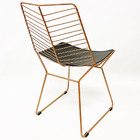 Kit 3 Cadeiras Cozinha Bertoia Retrô Cor Rosé Fosco Assento P