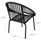 Kit 3 Cadeiras De Área Eclipse Em Aço E Corda Náutica