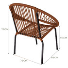 Kit 3 Cadeiras De Área Eclipse Em Aço E Corda Náutica