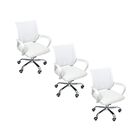 Kit 3 Cadeiras De Escritório Begonia Mesh Ergonômico Branco