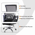 Kit 3 Cadeiras De Escritorio Begonia Tela Mesh Ergonomico - P