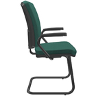 Kit 3 Cadeiras De Escritório Fixa Executiva Office Preto Slim